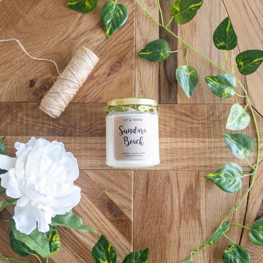 ivy and twine candles, rhubarb and plum candle, handpoured candles.