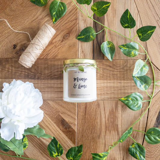 ivy and twine candles, rhubarb and plum candle, handpoured candles.