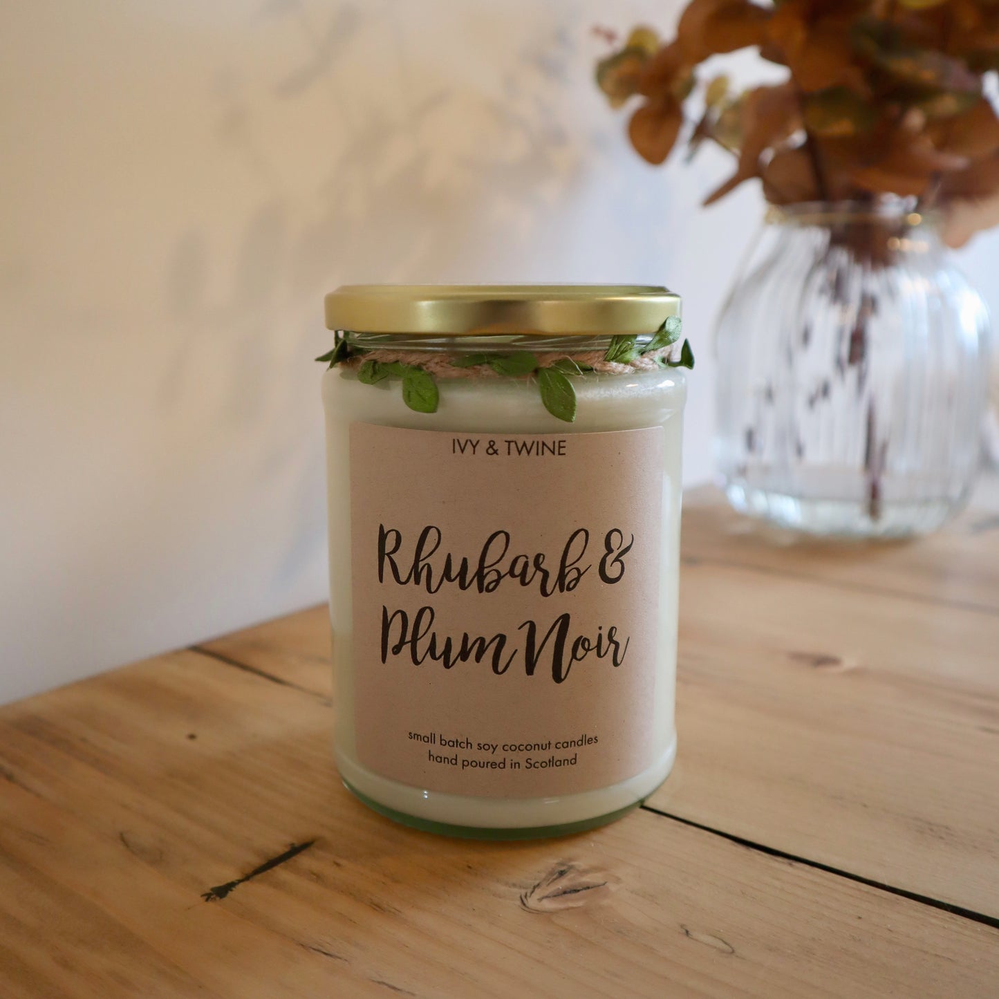 Rhubarb & Plum Noir Candle (420g) from Ivy & Twine