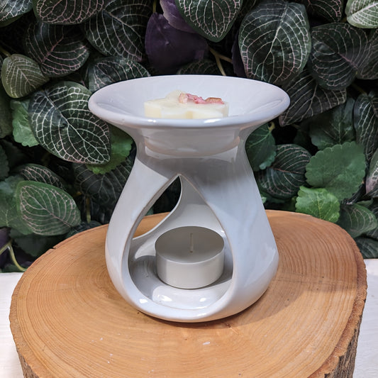 White Tear Drop Ceramic Wax Melt Burner