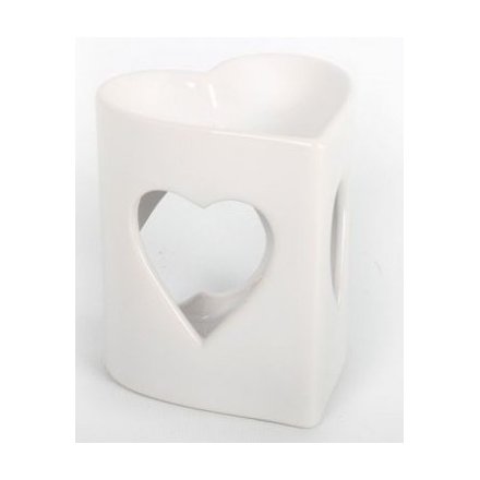 White Heart Wax Melt Burner