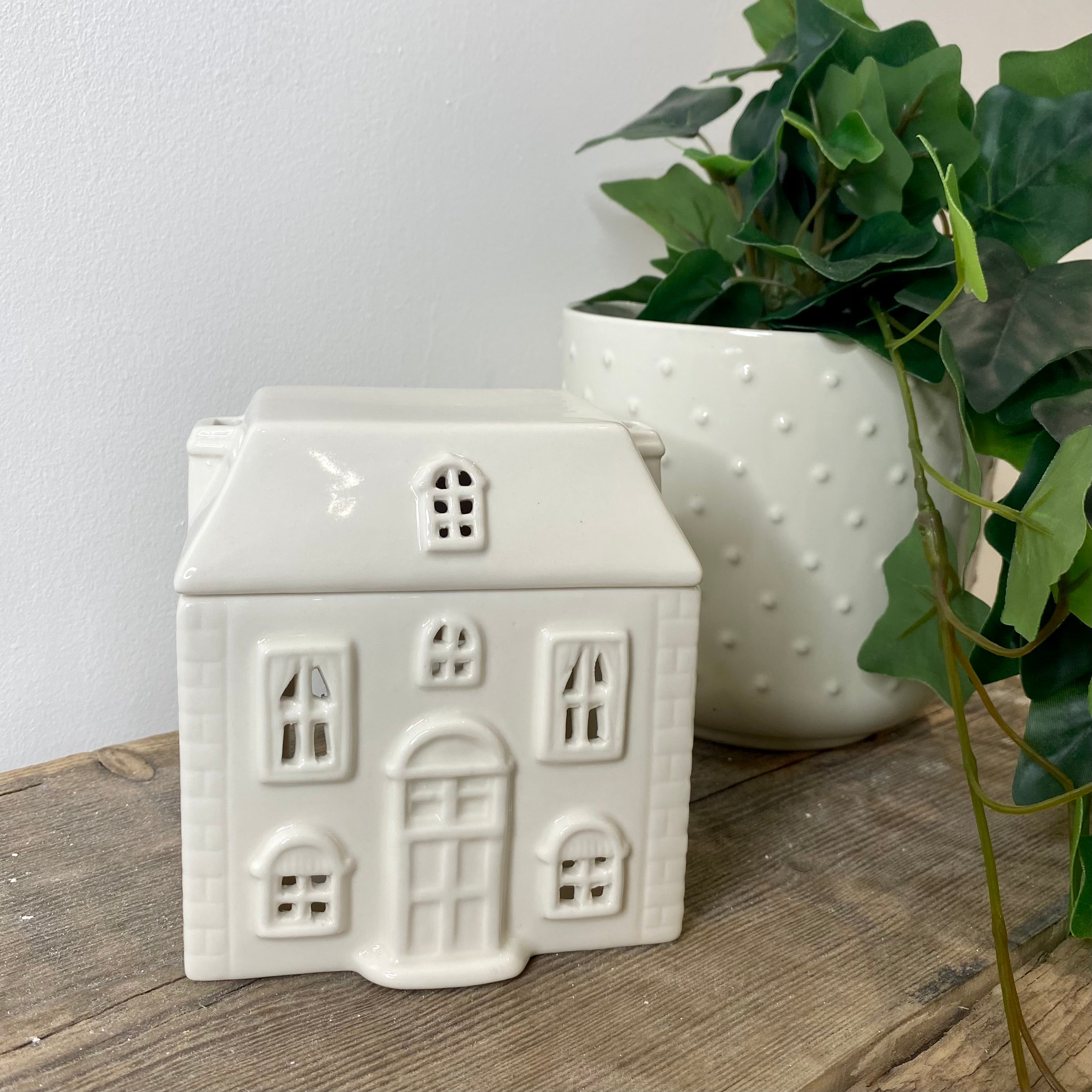 White Ceramic House Wax Melter