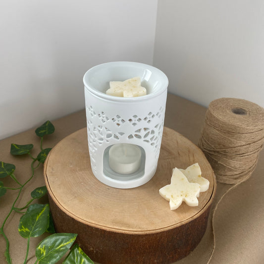 White Matte Cut Out Wax Melt Burner