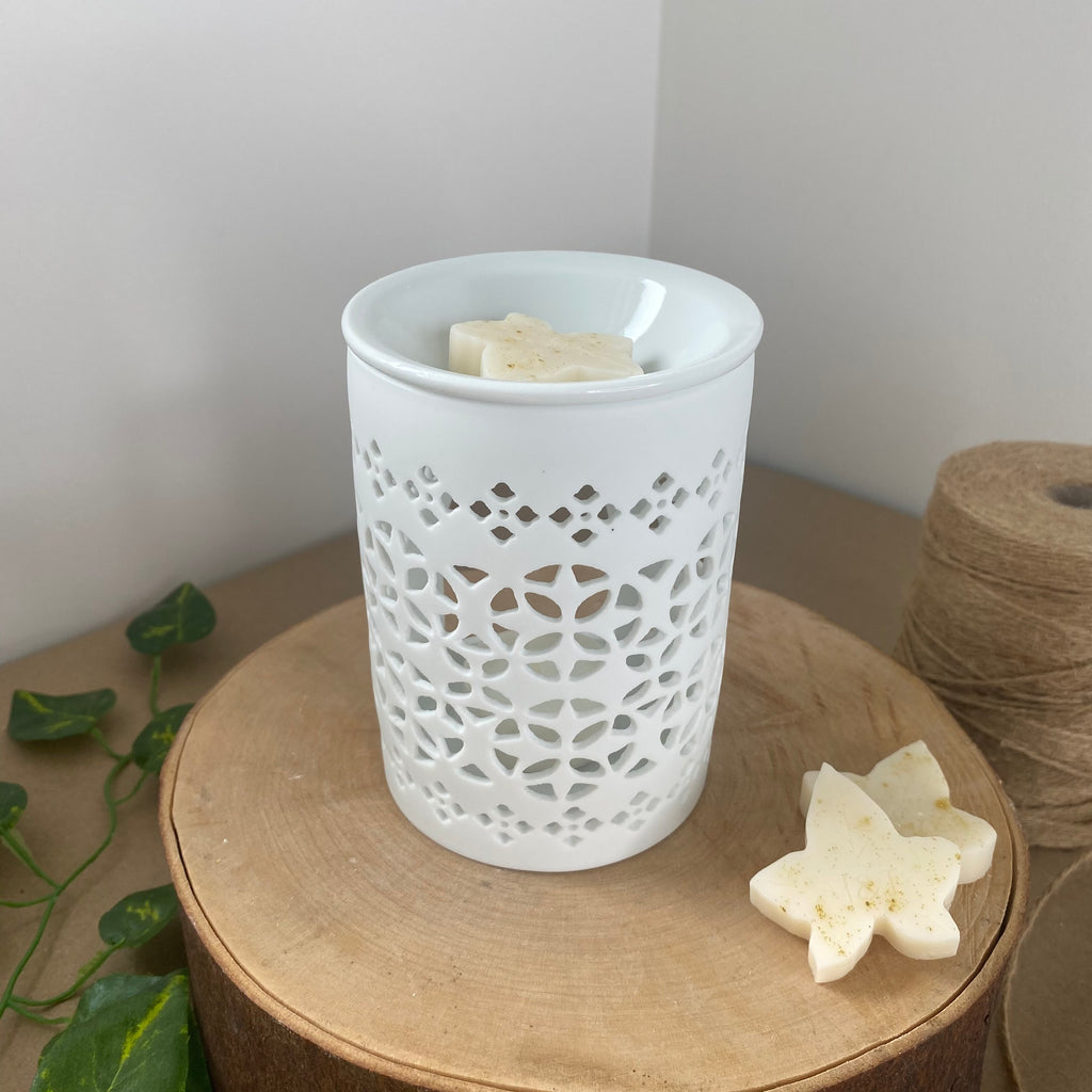White Matte Cut Out Wax Melt Burner